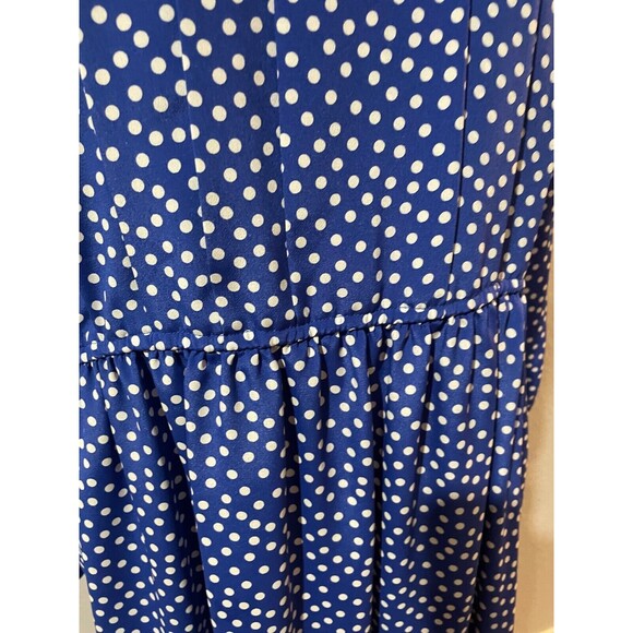 Talbots Women’s Vintage Stand Collar Polka Dot Midi Dress size 8 Pleated Modest - Picture 4 of 13